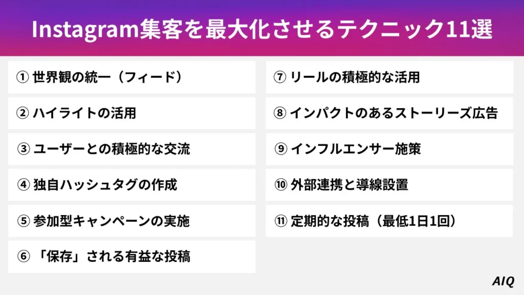 Instagram集客を最大化させるテクニック11選